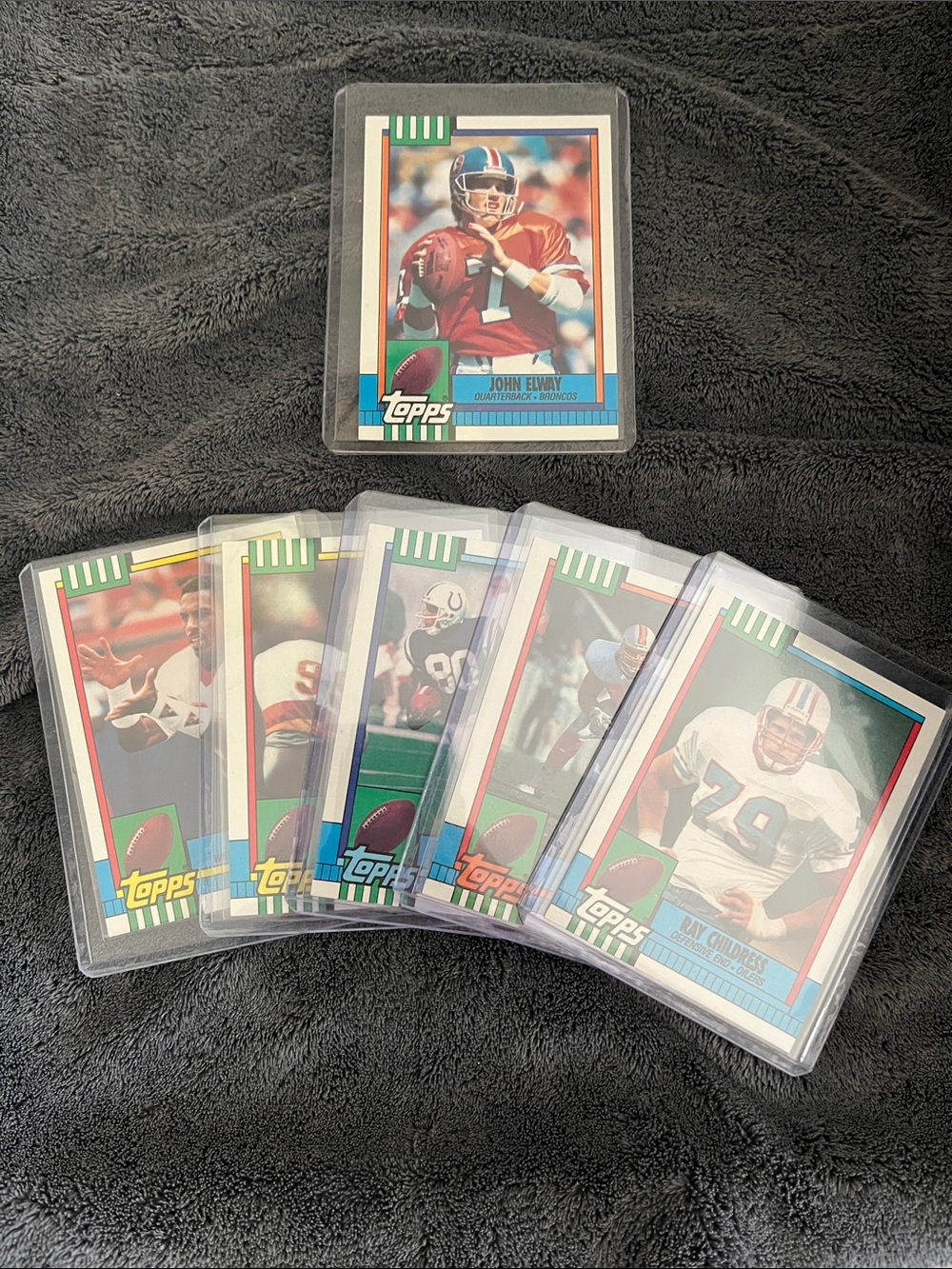 1990 Topps John Elway #37 Card with DISCLAIMER … 5 additional Gum Back